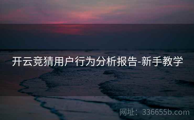 开云竞猜用户行为分析报告-新手教学