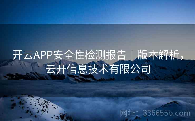 开云APP安全性检测报告｜版本解析，云开信息技术有限公司
