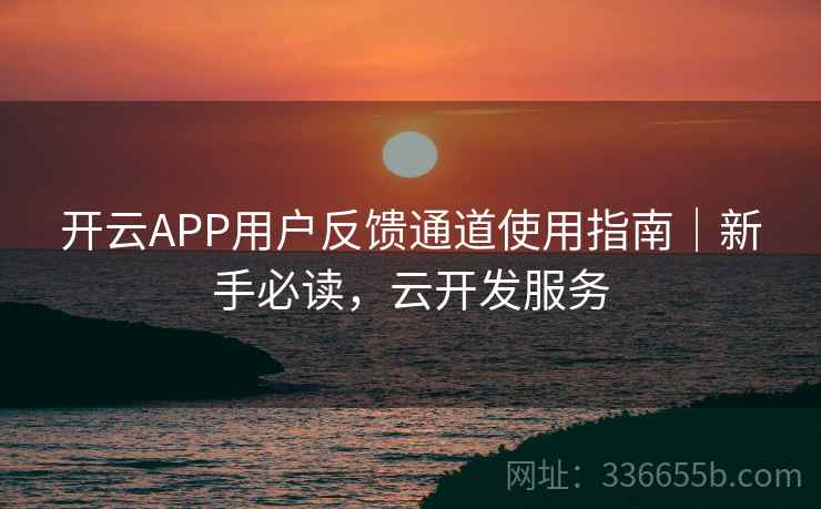 开云APP用户反馈通道使用指南｜新手必读，云开发服务  第2张